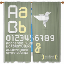 Origami Alphabet Letters And Numbers With Origami Object Window Curtains 34653603
