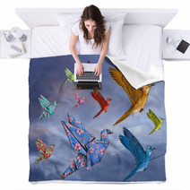 Origami Bird Dreamscape Blankets 51270603