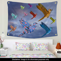 Origami Bird Dreamscape Wall Art 51270603