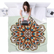 Ornamental Round Lace. Aztec. Blankets 54035768