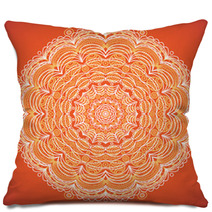 Ornamental Round Lace Pattern. Circle Curl Background. Pillows 68634813
