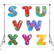 Ornate Decorative Letters S - Z, Part 3 Of Alphabet Set Backdrops 9540131