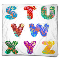 Ornate Decorative Letters S - Z, Part 3 Of Alphabet Set Blankets 9540131