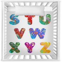 Ornate Decorative Letters S - Z, Part 3 Of Alphabet Set Nursery Decor 9540131