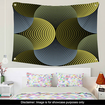 Ornate Geometric Petals Grid, Abstract Vector Seamless Pattern Wall Art 61406065