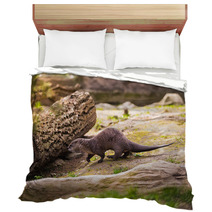  Otter Standing On A Rock With Prey In The Teeth Bedding 100527887