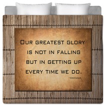 Our Greatest Glory - Confucius Quote Bedding 74296725