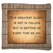 Our Greatest Glory - Confucius Quote Blankets 74296725