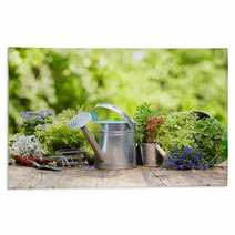 Outdoor Gardening Tools And Flowers Rugs 67904933
