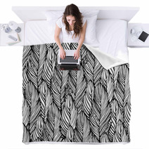 Outline Feather Seamless Pattern Blankets 69731223