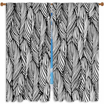 Outline Feather Seamless Pattern Window Curtains 69731223