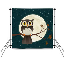 Owl At Night Backdrops 68140955