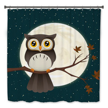 Owl At Night Bath Decor 68140955