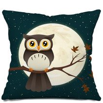 Owl At Night Pillows 68140955