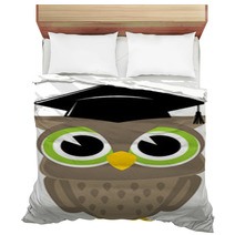 Owl Cartoon Graduation Bedding 53115667