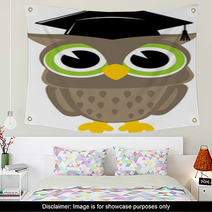 Owl Cartoon Graduation Wall Art 53115667