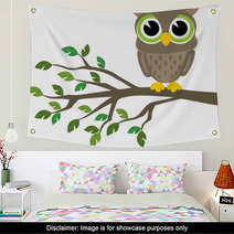 Owl Cartoon Wall Art 53115571