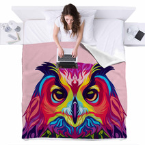 Owl Colorful Vector Blankets 81423560