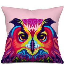 Owl Colorful Vector Pillows 81423560