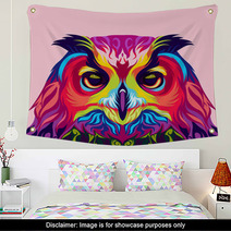 Owl Colorful Vector Wall Art 81423560