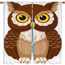 Owl Coloring Page Window Curtains 86655464