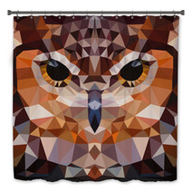 Owl Head Vector Background Geometric Illustration Bath Decor 70898975