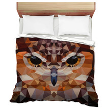 Owl Head Vector Background Geometric Illustration Bedding 70898975