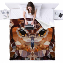 Owl Head Vector Background Geometric Illustration Blankets 70898975