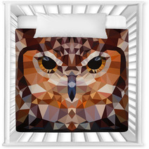 Owl Head Vector Background Geometric Illustration Nursery Decor 70898975