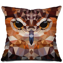 Owl Head Vector Background Geometric Illustration Pillows 70898975