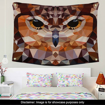 Owl Head Vector Background Geometric Illustration Wall Art 70898975