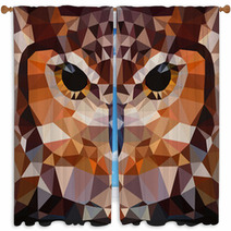 Owl Head Vector Background Geometric Illustration Window Curtains 70898975