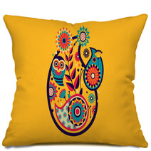 Owl Mandala Floral Colorful Design Pillows 230630351