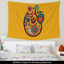 Owl Mandala Floral Colorful Design Wall Art 230630351