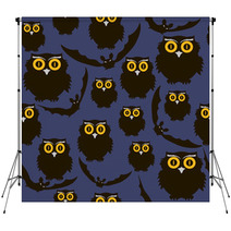 Owls And Bats Seamless Pattern Backdrops 68362600