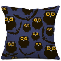 Owls And Bats Seamless Pattern Pillows 68362600