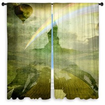 Oz 1 Balloon And Rainbow Window Curtains 65453924