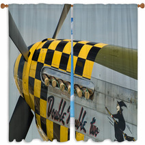 P-51 Mustang Nose Art Window Curtains 673595