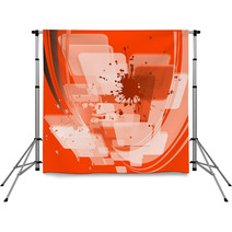 Paint Splashes Bouquet Isolated On Orange Background Backdrops 71248524