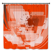 Paint Splashes Bouquet Isolated On Orange Background Bath Decor 71248524