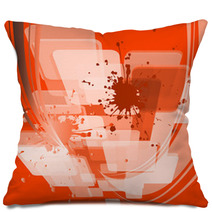 Paint Splashes Bouquet Isolated On Orange Background Pillows 71248524