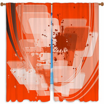 Paint Splashes Bouquet Isolated On Orange Background Window Curtains 71248524