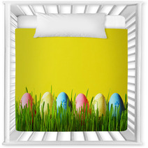 Painted Easter Eggs In A Green Grass On A Meadow Nursery Decor 193610165