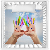 Painted Hands With Smile Nursery Decor 65761005
