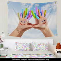 Painted Hands With Smile Wall Art 65761005
