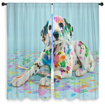 Painted Puppy Window Curtains 62241220
