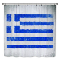 Painting Of The National Flag Of Greece Bath Decor 62761395