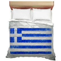 Painting Of The National Flag Of Greece Bedding 62761395