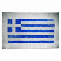 Painting Of The National Flag Of Greece Rugs 62761395