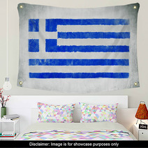 Painting Of The National Flag Of Greece Wall Art 62761395